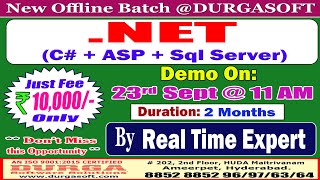 NET C  ASP  Sql Server Offline Training  DURGASOFT [upl. by Gypsie495]