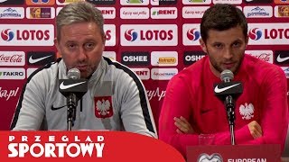 Jerzy Brzęczek i Bartosz Bereszyński przed meczem Polska  Macedonia Północna [upl. by Deer491]