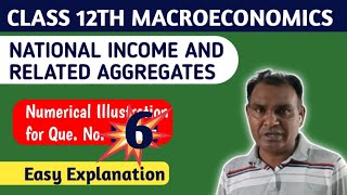 Class 12 macroeconomicsLesson 4national income and related aggregatesnumerical illustration QN 6 [upl. by Lyrred69]