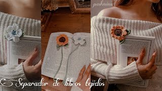 Como Tejer Separador de Libros a Crochet Flor tejida [upl. by Adnofal842]