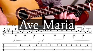 AVE MARIA  Franz Schubert  Full Tutorial with TAB  Fingerstyle Guitar [upl. by Eliason]