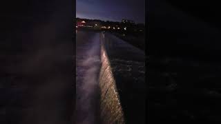 Little waterfall on Garonne river during night Toulouse France [upl. by Howland]