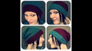 Prym maxiAddi king Hat with rib stitch and brim all done on the machine [upl. by Eniksre]