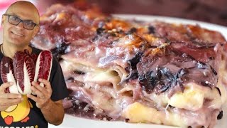 LASAGNA al RADICCHIO e FORMAGGIO e NOCI ricetta delle lasagne al radicchio con le noci [upl. by Auqinal914]