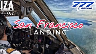 B777 SFO 🇺🇸 San Francisco  LANDING 28L 12  4K Cockpit View  ATC amp Crew Communications [upl. by Akirehs]