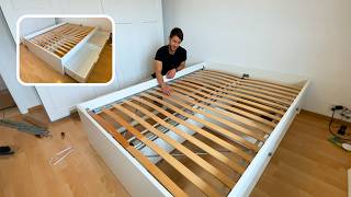 How to assemble BRIMNES BED FRAME Part 1 [upl. by Gee]