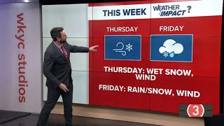 Weather Impact Alert Tracking snow this week in your Cleveland weather forecast [upl. by Eilitan]