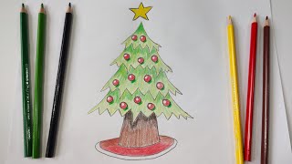 Come si disegna un albero di Natale disegno facile [upl. by Einalem]