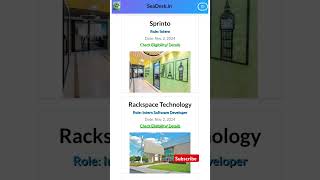 Sprinto Rackspace Technology hiring 🤯 jobupdates jobposts jobs trending shorts  SeaDeskin [upl. by Zosi743]