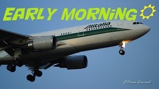 Alitalia A330 early morning arrival at Rome from Rio de Janeiro [upl. by Ronal]