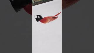 Freehand painting method of chestnutbellied munia art drawing howtodraw creative shorts [upl. by Ardnnaed]