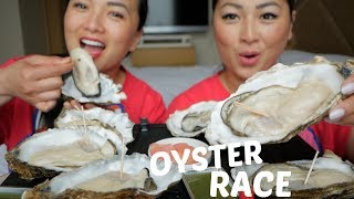 GIANT OYSTER RACE CHALLENGE  MUKBANG  NE Lets Eat [upl. by Elawalo]