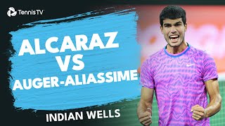 Carlos Alcaraz Takes On Felix AugerAliassime 👌  Indian Wells 2024 Highlights [upl. by Aisan844]