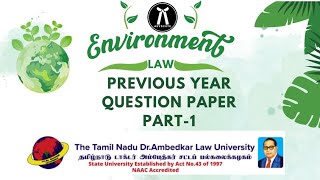 ENVIRONMENTAL LAW IN TAMIL TNDALU IMPORTANT QUESTIONS  LAST MINUTE PREPARATION  WITH AJAY GANDHI [upl. by Yedarb206]