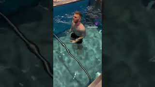 Lions star Aidan Hutchinson Begins Rehab with pool work [upl. by Junina]