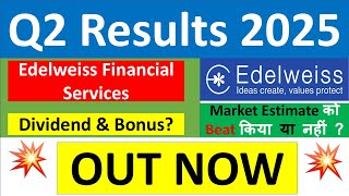 EDELWEISS FINANCIAL SERVICES Q2 results 2025  EDELWEISS results today  EDELWEISS Share News [upl. by Sou]