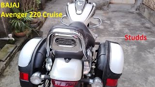 Bajaj Avenger 220 Cruiser Side Box installation Studds Cruiser Box White [upl. by Lucho]