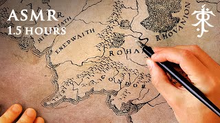 ASMR Drawing Map of Middleearth  Dip Pen 15 Hours [upl. by Sremmus768]