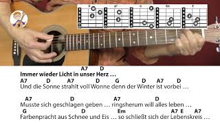 Immer wieder kommt ein neuer Frühling  Rolf Zuckowski Akkorde amp Text für Gitarre zum Mitspielen [upl. by Allebram544]