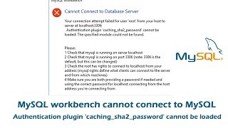 MySQL Workbench Cannot Connect to Database Server cachingsha2password cannot be loaded [upl. by Annalla943]