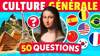 50 QUESTIONS pour TESTER TON SAVOIR 🧠🤯  Quiz Culture Générale [upl. by Marjy469]