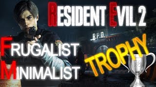 RESIDENT EVIL 2 REMAKE l LEON A FRUGALIST amp MINIMALIST TROPHY WALKTHROUGH [upl. by Crowell]