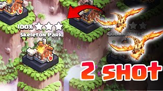 Clan Capital Attack Strategy Skeleton Park  Two Shot Skeleton Super Dragon Park Clash of Clans [upl. by Atrebor]