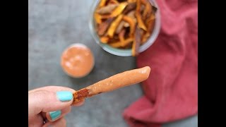 Sweet Potato Oven Fries with Creamy Cumin Ketchup [upl. by Norrabal]