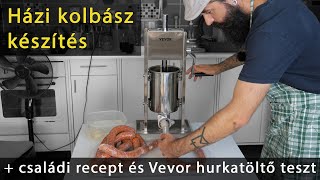 Házi kolbász készítés otthon recept  Vevor kolbász hurka töltő [upl. by Leesa]