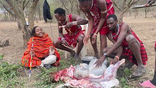 African Village Life Cooking Most Appetizing Maasai Food [upl. by Ainevul]