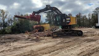 2017 CAT 522B Cutting Wood [upl. by Dolph240]