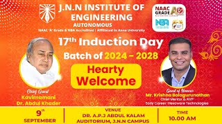 17th Induction Day  Batch of 20242028  JNN Institute of Engineering [upl. by Lombard]