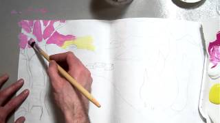 Fauvism Landscape Painting quotbig shapes with bright colorsquot part 27MOV [upl. by Kcirdef409]