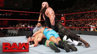 Braun Strowman vs local competitors  4on1 Handicap Match Raw Feb 6 2017 [upl. by Miranda]