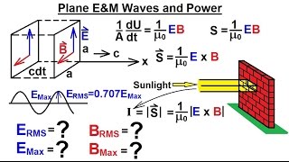 Physics 50 EampM Radiation 19 of 33 Plane EampM Waves and Power [upl. by Annwahsal]