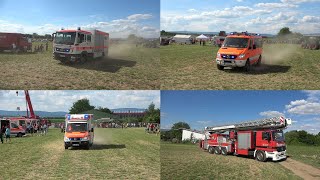 Fahrzeuge zum Jubiläum 150 Jahre FF Mainz Bretzenheim verlassen das Ausstellungsgelände [upl. by Forkey]