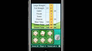 iPhone dice throwing game YatzyYahtzee or Maxi Dice [upl. by Vonnie826]