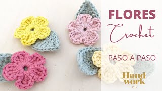 Còmo tejer flores y hojas a crochet super fáciles [upl. by Gilboa307]