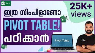 Learn Pivot Table in 10 Min  MS Excel Malayalam [upl. by Medovich732]