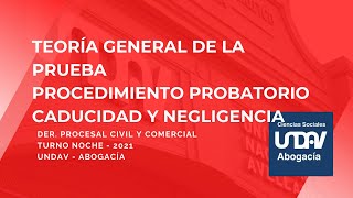 La prueba Procedimiento probatorio Negligencia y caducidad de la prueba [upl. by Viviane]