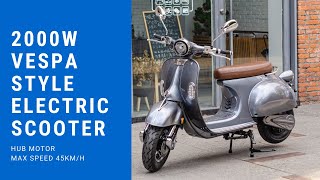 LinksEride Scooter in China 2000W Vespa Style Electric Scooter Intro [upl. by Eehsar]