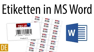 Barcode Etiketten in Microsoft Word erstellen [upl. by Hairahs]