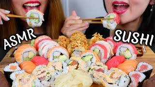 ASMR SUSHI and MAGNUM ICE CREAM 초밥 리얼사운드 먹방 寿司 सुशी  KimampLiz ASMR [upl. by Jeu]