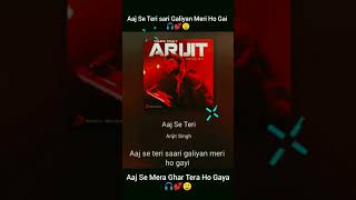 Aaj se teri sari galiyan meri ho gayi 💕🎧🙂 shorts [upl. by Yrod557]