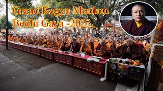 Grand Kagyu Monlam 2023  HHKarmapa  Escorting by Police to Maha Bodhi Temple Gaya [upl. by Robet385]