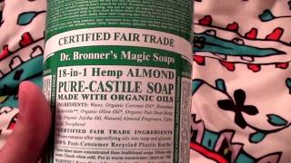 Dr Bronners castile magic soap 18in1 Hemp PureCastile Soap Almond REVIEW [upl. by Louisa181]