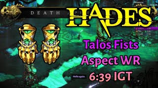 Talos Fists 639 IGT ExAspect WR  Hades Speedrun [upl. by Htebzil]