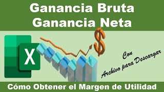 Cómo Calcular la Ganancia Bruta y la Ganancia Neta en Excel  Ejercicio Didáctico [upl. by Gilpin]