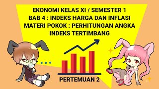 PERHITUNGAN ANGKA INDEKS TERTIMBANG  EKONOMI XI1 BAB 4 INDEKS HARGA DAN INFLASI Pertemuan 2 [upl. by Orvan]