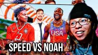 Pretty Close🔥LoftyLiyah Reacts To SPEED vs NOAH LYLES 🏃🏾💨 FASTEST MAN ALIVE [upl. by Evie485]